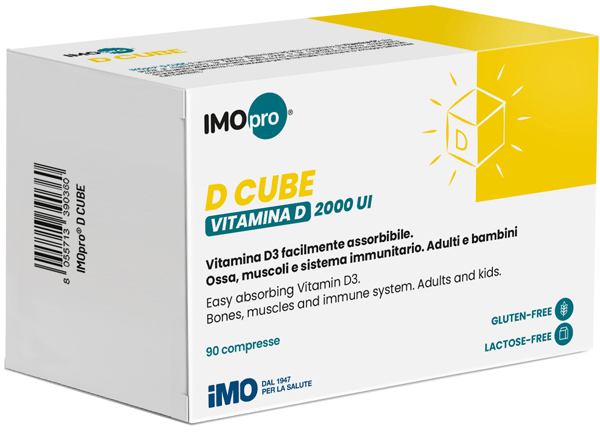 IMOpro D Cube Vitamina D 90 Compresse Integratore per Ossa Muscoli e Sistema Immunitario