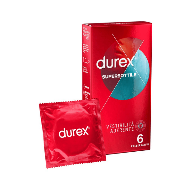 Durex Supersottile Vestibilità Aderente Preservativi 6 Pezzi