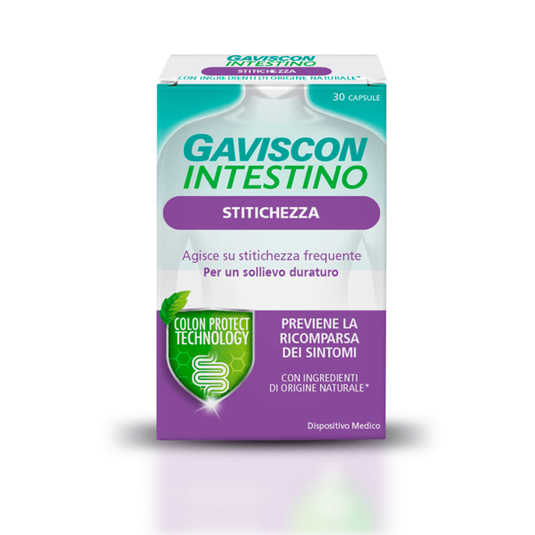 Gaviscon Intestino Stitichezza Dispositivo Medico Agisce e Previene La Stitichezza Frequente 30 Capsule