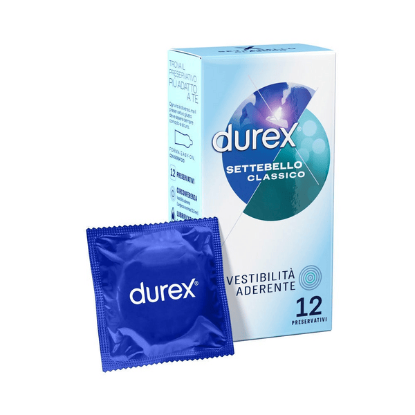 Durex Settebello Classico Preservativo Uomo Con Vestibilità Aderente 12 Profilattici