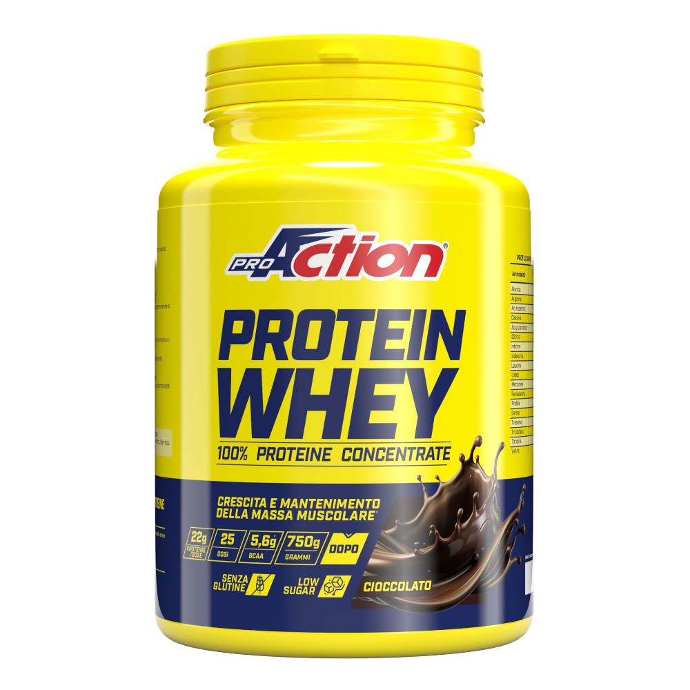 ProAction Protein Whey Concentrate per Massa Muscolare Gusto Cioccolato 750 g