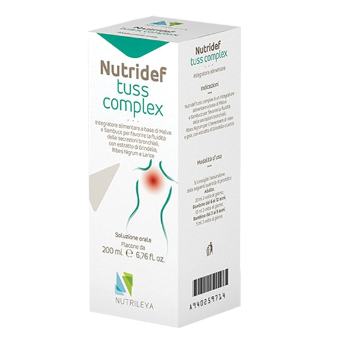 Nutridef Tuss Complex Integratore Per La Tosse Soluzione Orale 200ml — confronto prezzi