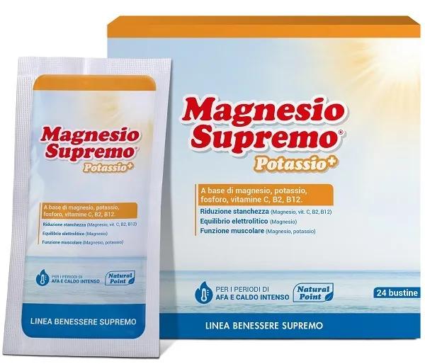 Magnesio Supremo Potassio+ 24 Bustine Integratore Per Stanchezza e Affaticamento