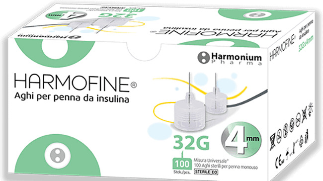Harmofine 32g 4mm Aghi Per Penna Da Insulina 100 Pezzi