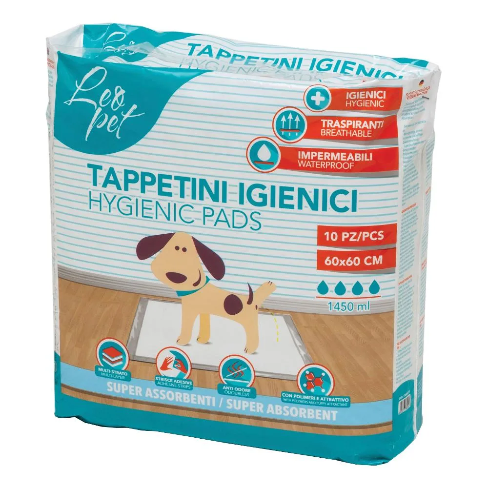 LEOPET TAPPETINO IGIENICO ASSORBENTE 60x60CM 10PZ — confronto prezzi