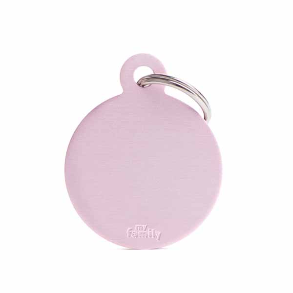 My Family Medaglietta Big Round Aluminum Pink