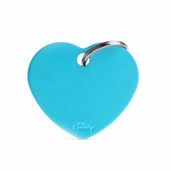 MY FAMILY MEDAGLIETTA CUORE (L) ALLUMINIO AZZURRO (REF. MFB65)