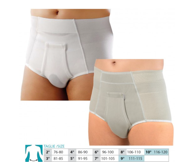 Safte Orione 316 Cintoslip Erniario Uomo Aperto Con Pelotte Bianco 3
