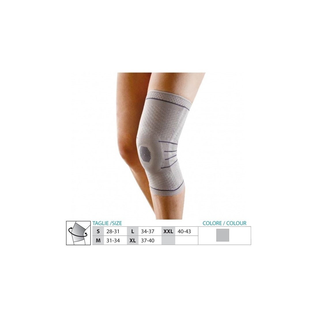 ORIONE 409 GINOCCHIERA ELASTICA STECCATA CON STABILIZZATORE ROTULEO GRIGIO S — confronto prezzi