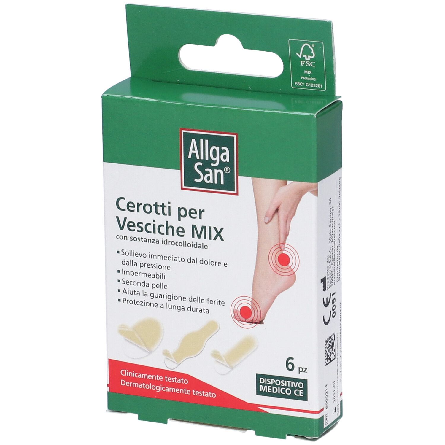 Allgasan Cerotti per Vesciche Mix 6 Pezzi pz Cerotto