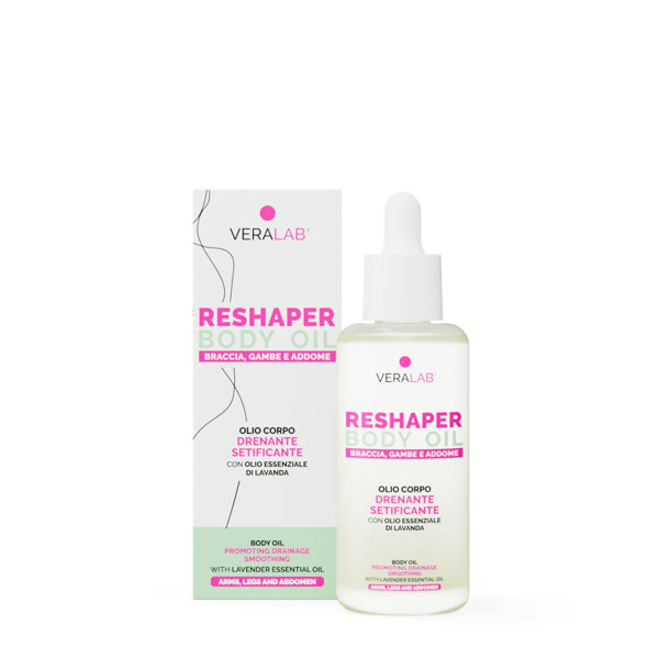 Veralab Reshaper Olio Corpo Rassodante e Drenante 150ml per Gambe Braccia Addome