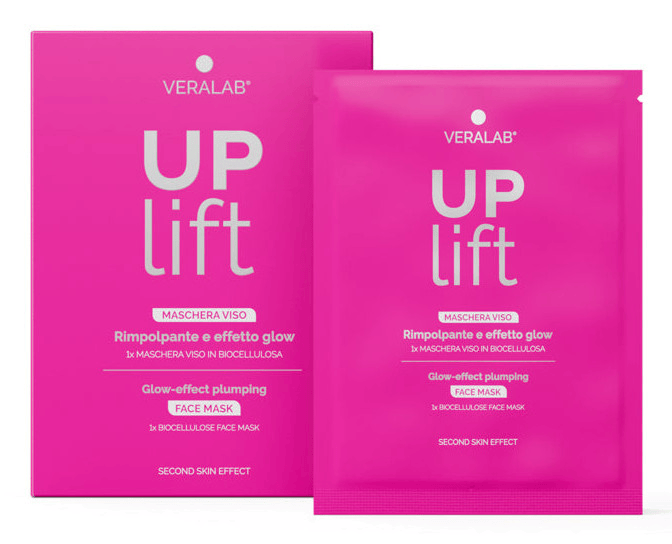 Veralab UPlift Maschera Viso Rimpolpante Biocellulosa 15 ml per Pelle Secca e Sensibile