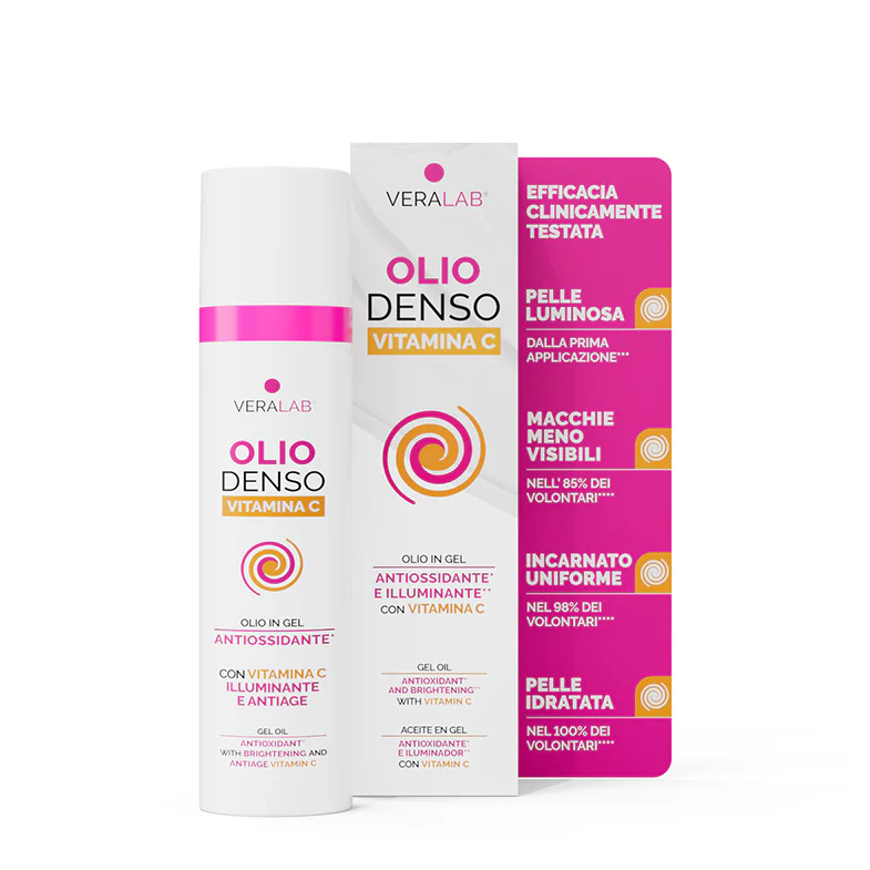Veralab Olio Denso Vitamina C Mousse Detergente Viso Antiossidante Illuminante E Antiage 75ml