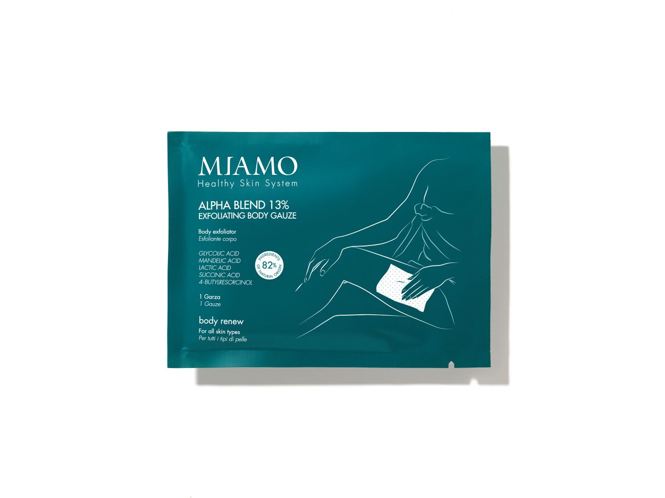 Miamo - Alpha Blend 13% Esfoliante Corpo Garza Imbevuta Confezione 1 Bustina