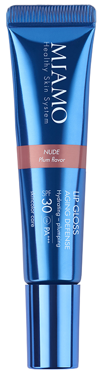 MIAMO SKINCOLOR CARE LIP GLOSS AGING DEFENSE SPF 30+ NUDE PLUM FLAVOR 15 ML