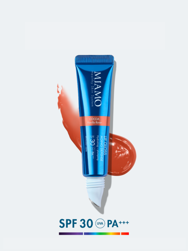 Miamo Lip Gloss Aging Defense SPF30 - Gloss labbra idratante e volumizzante - Nuance Cocoa - 15 ml