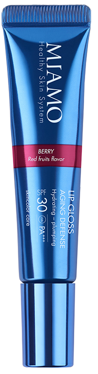 Miamo Lip Gloss Aging Defense SPF30 Protettivo Volumizzante e Idratante colore Berry, 15ml
