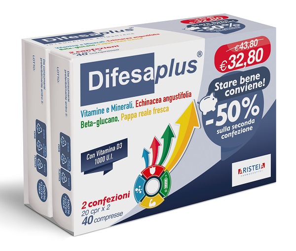 Difesaplus Integratore Per Il Sistema Imunitario Bipack 2 X 20 Compresse — confronto prezzi