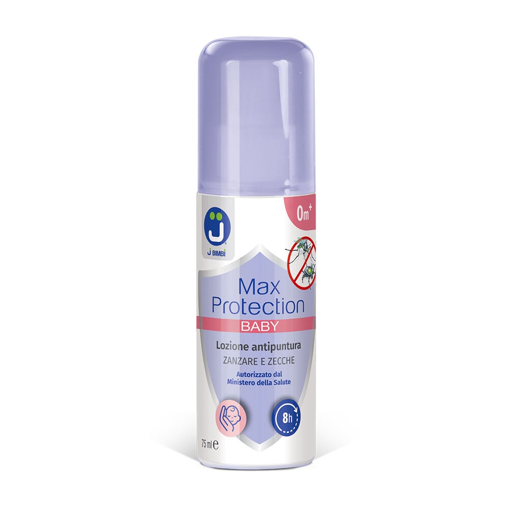 J Bimbi Max Protection Baby Antipuntura Zecche e Zanzare Neonati e Bambini, 75ml