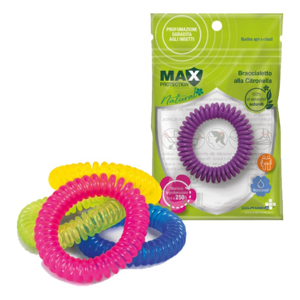 Colpharma Max Protection - Braccialetto Anti Zanzare alla Citronella Spirale, 1 pezzo