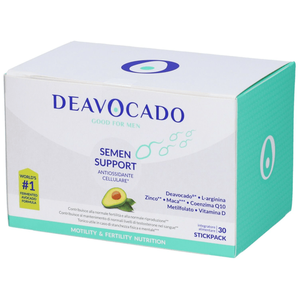 Deavocado Semen Support Integratore Fertilità Maschile e Motilità Spermatica 30 Stickpack