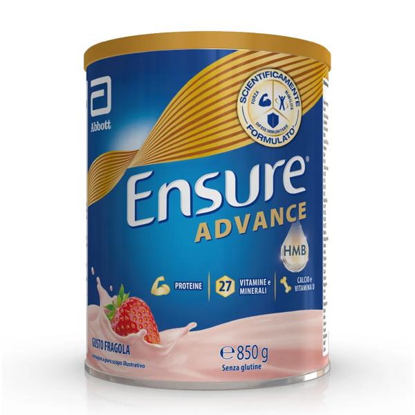Ensure Advance Integratore Alimentare Proteico e Multivitaminico con HMB Formato Polvere 850g Gusto Fragola