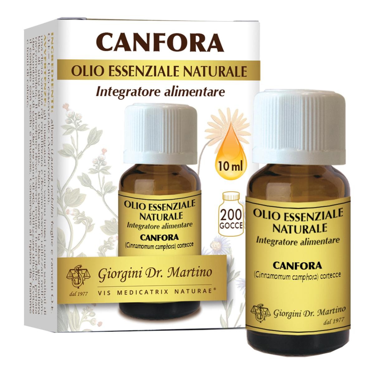 Canfora Olio Essenziale Naturale Integratore Per Il Benessere Delle Vie Respiratorie 10ml
