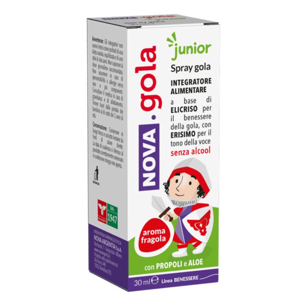 Nova Argentia Nova. Gola Junior Spray per la Gola Bambini alla Fragola, 30ml
