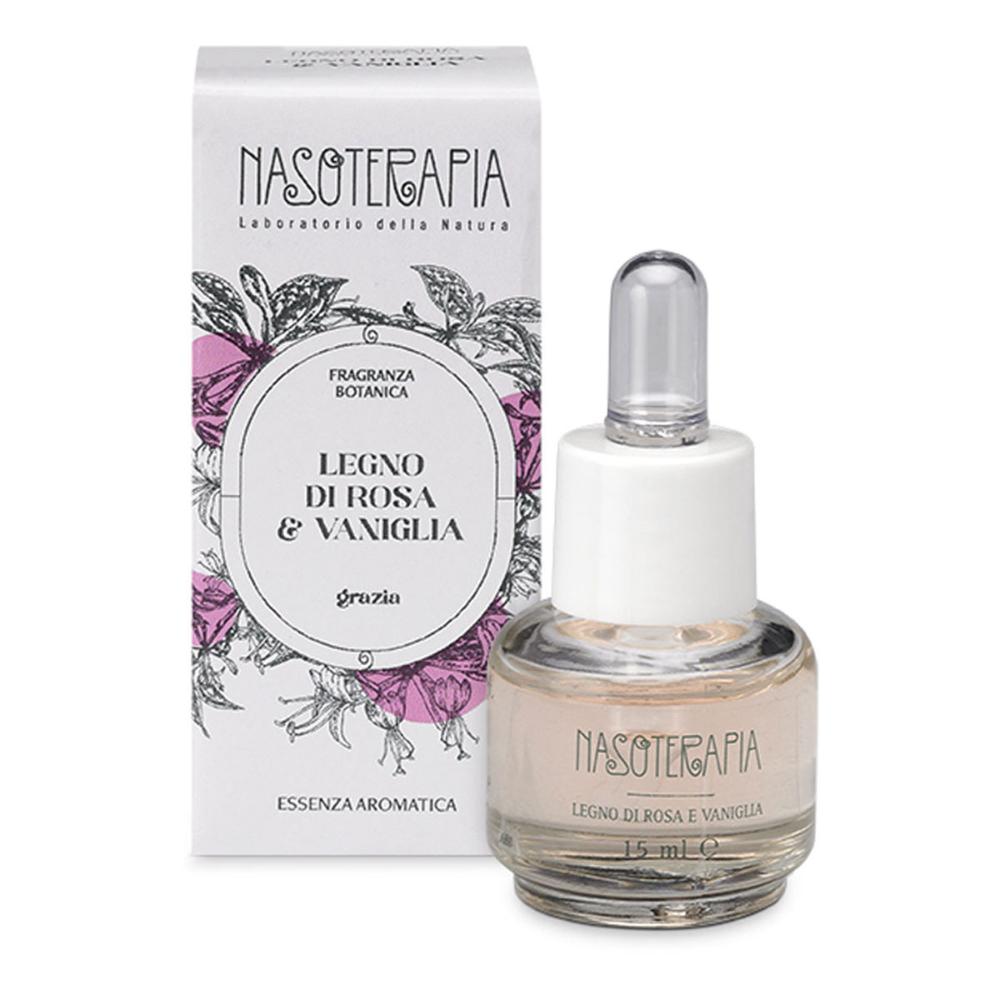 Nasoterapia Fragranze Botaniche Legno di Rosa e Vaniglia Essenza Aromatica, 15ml