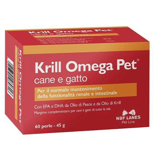 Nbf Lanes Krill Omega PET Integratore Malattie Infiammatorie Cani E Gatti 60 Perle