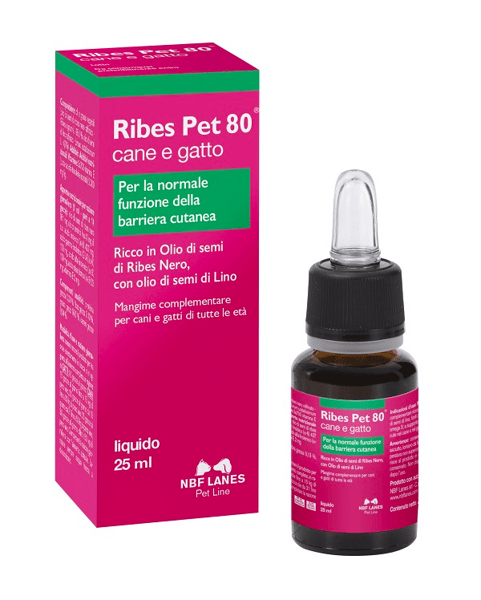 Ribes Pet 80 Gocce Integratore Contro Dermatiti Cani e Gatti 25 ml