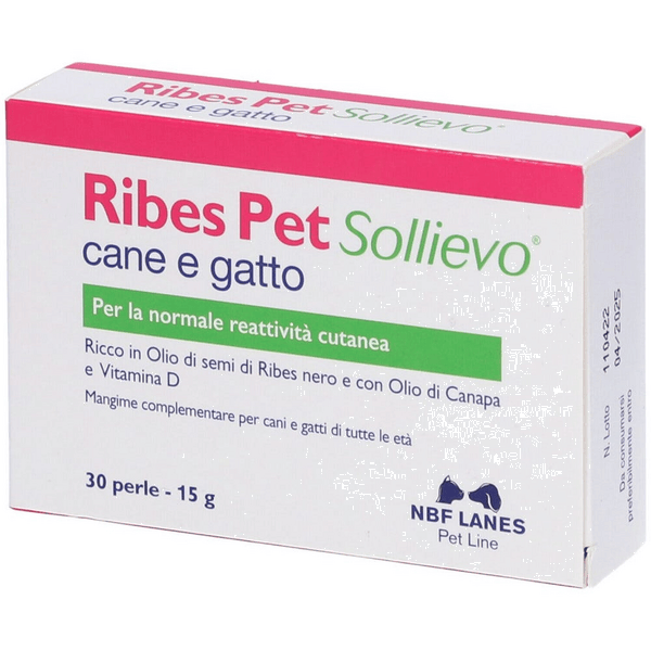 Ribes Pet Sollievo Complemento Alimentare per Animali Funzionalità Cutanea 30 perle