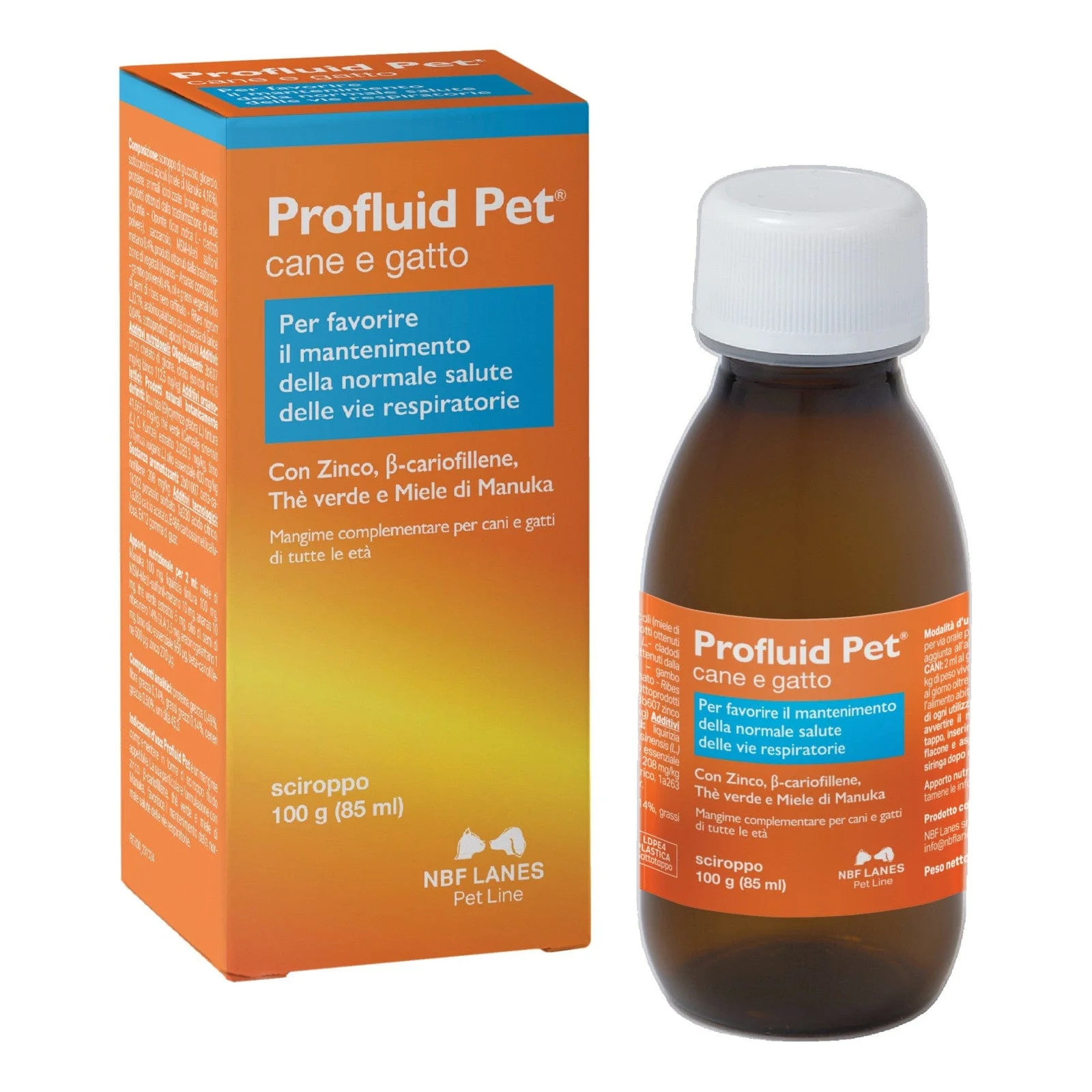 Profluid Pet Sciroppo Mangime Complementare per la Salute delle Vie Respiratorie 85 ml