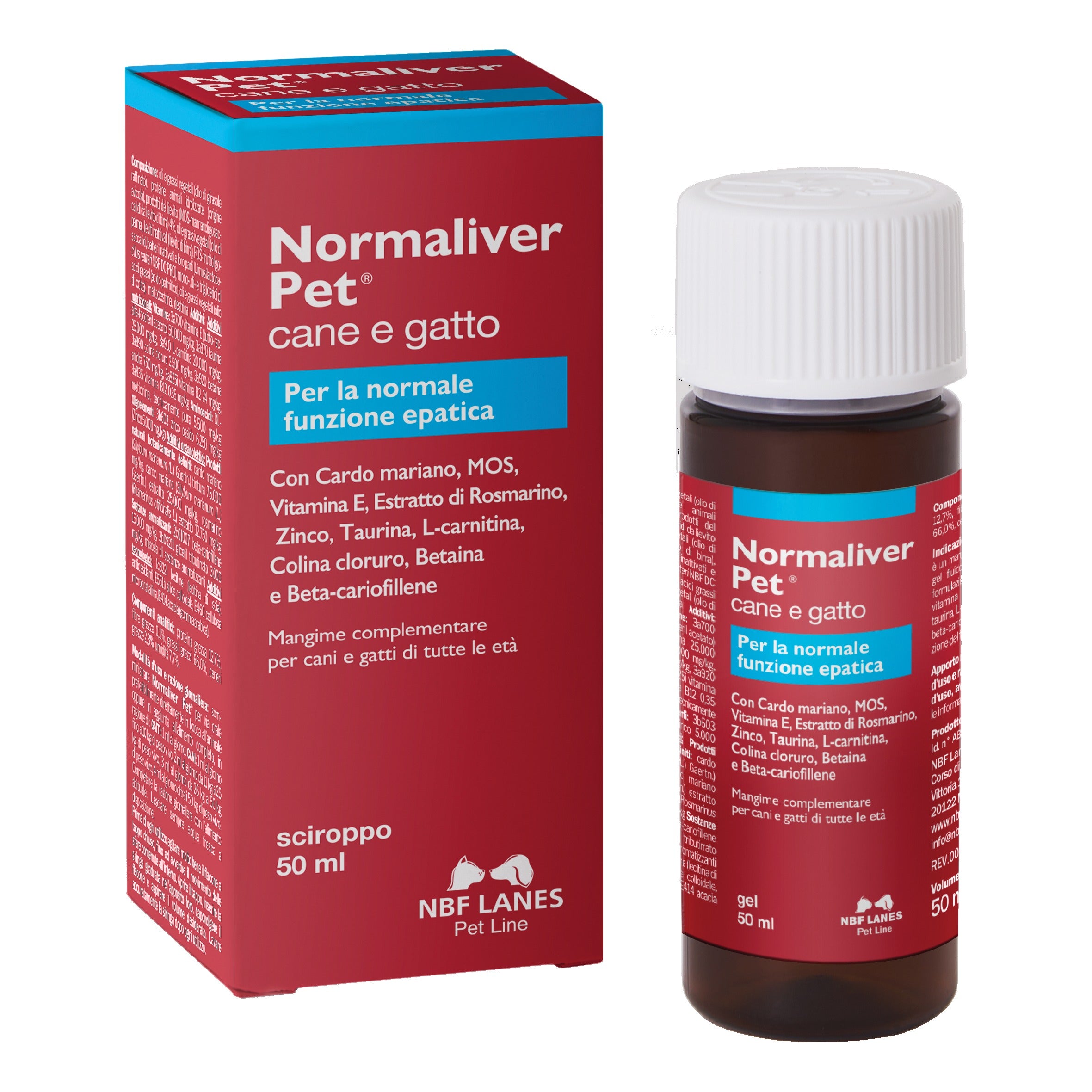 Normaliver Pet Mangime Complementare Supporto Funzione Epatica Cani e Gatti 50 Ml