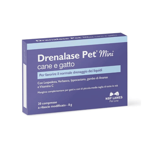 Drenalase Pet Mini per Cani e Gatti Integratore Per il Drenaggio deli Liquidi 20 Compresse — confronto prezzi
