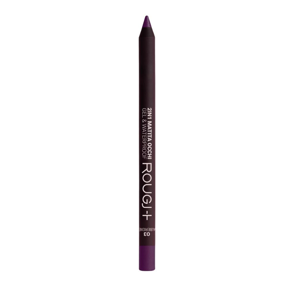 Rougj 2 in 1 Matita Occhi Gel e Waterproof colore 03 Aubergine, 1.23g