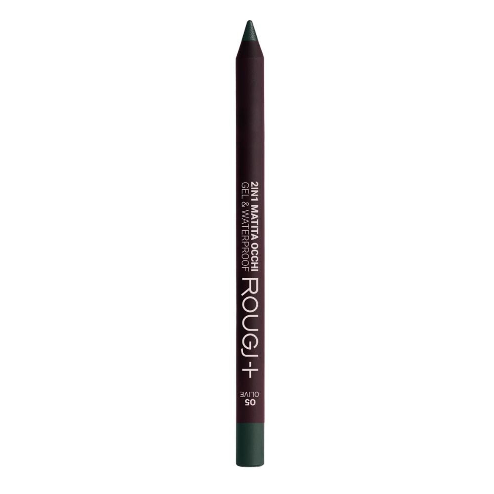Rougj 2 in 1 Matita Occhi Gel e Waterproof colore 05 Olive, 1.23g