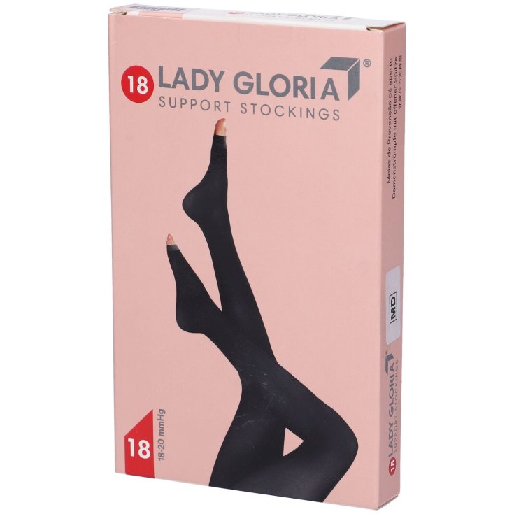 LadyGloria 18 Calze Autoreggenti 140 Den A Punta Aperta Taglia 5 Colore Sahara 1 Paio