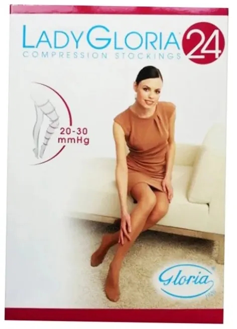 Ladygloria 20-30mmhg Collant Punta Chiusa Colore Daino Taglia 4