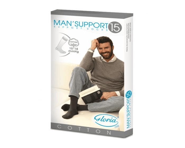 Gloria Med Man'Support 15 Gambaletto In Cotone Taglia 5 Colore Antracite 1 Paio