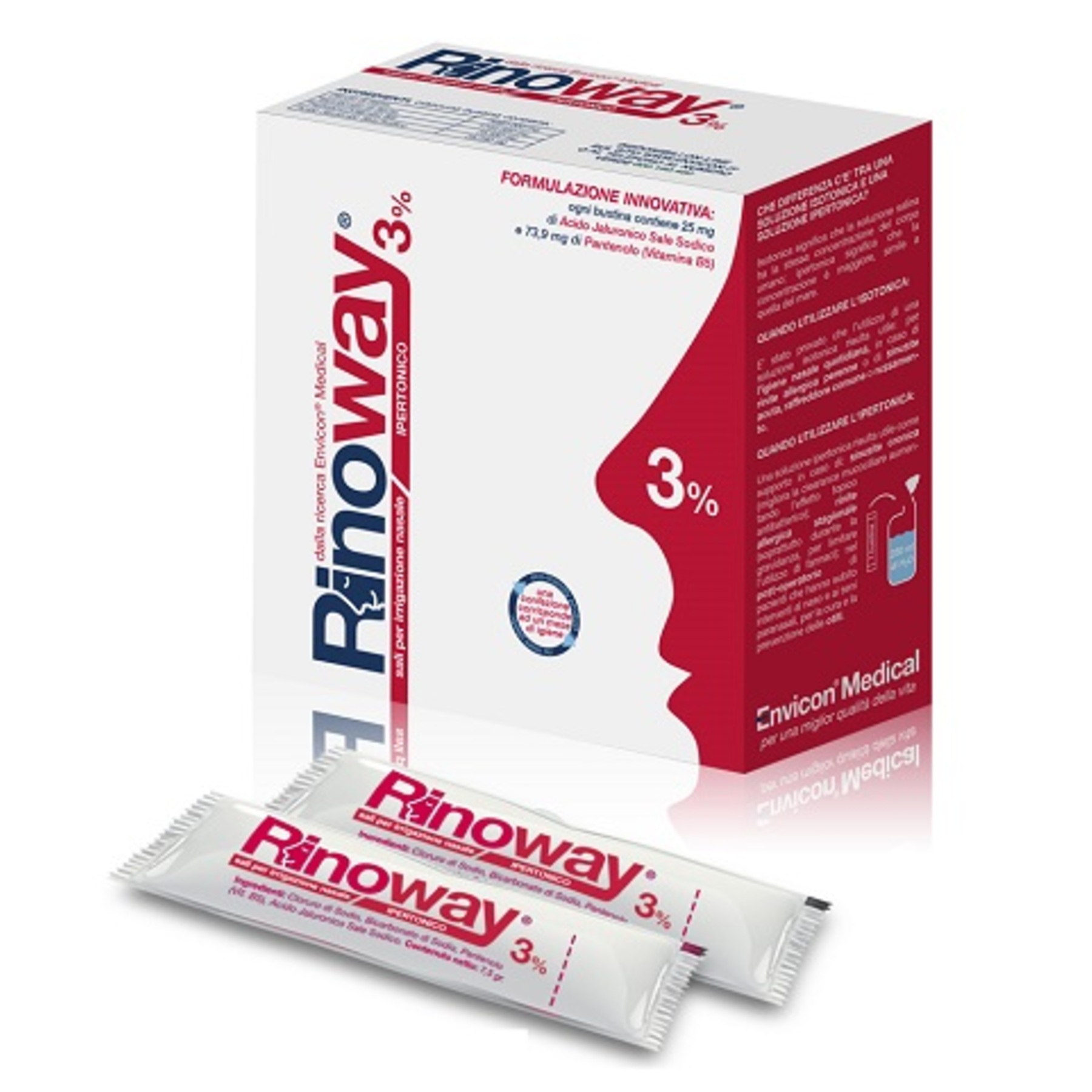 Envicon Medical Rinoway 3% Sali Ipertonici Per Doccia Nasale 30 Bustine