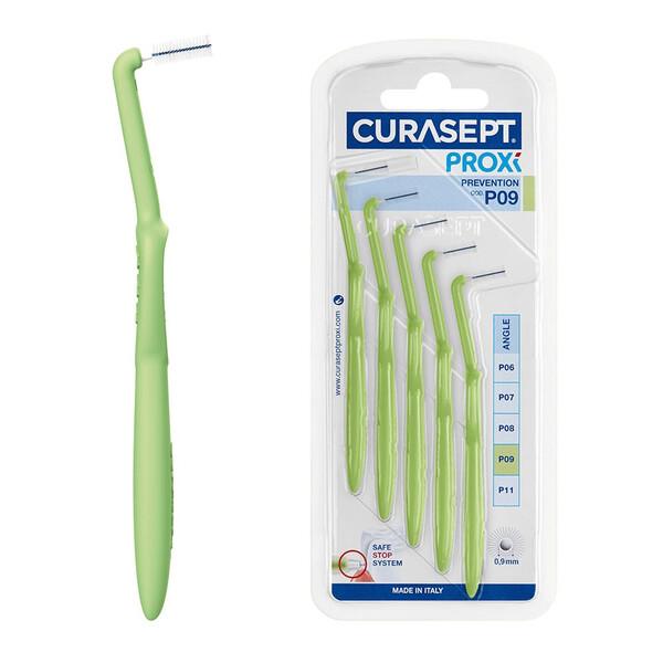 Curasept Proxi Angle Prevention P09 5 Scovolini Angolati Verde 0,9 mm Anti-Placca Spazi Stretti