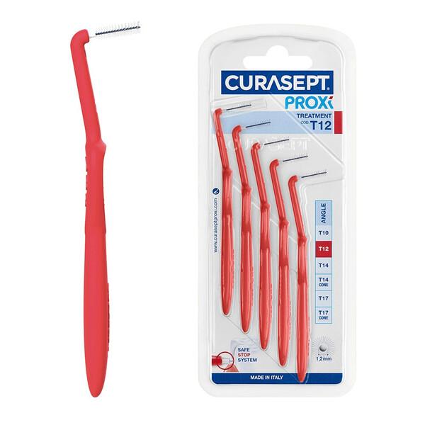 Curasept Proxi Angle Treatment T12 5 Scovolini Angolati Rosso 1,2 mm Spazi Ampi Impianti e Ortodonzia