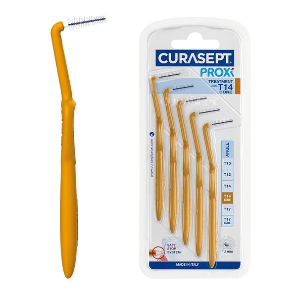 Curasept Proxi Angle Treatment T14 Cone 5 Scovolini Conici Angolati Ocra 1,4 mm Spazi Ampi