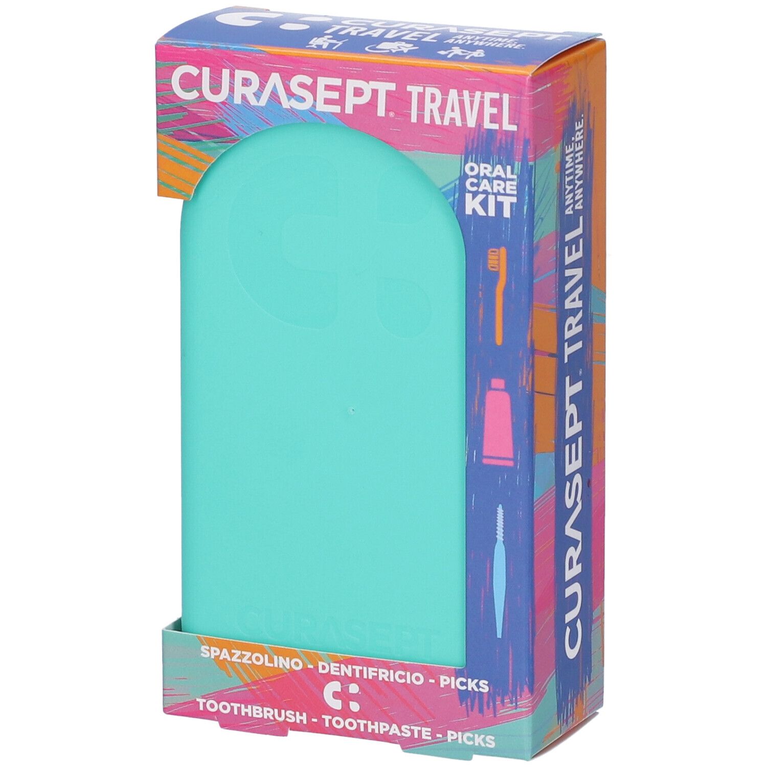 Curasept Travel Kit Verde Spazzolino + Dentifricio Picks 1 pz Set