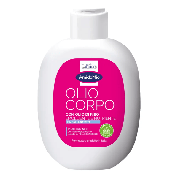 Euphidra AmidoMio Olio Corpo Per Neonati Con Olio Di Riso 200 ml