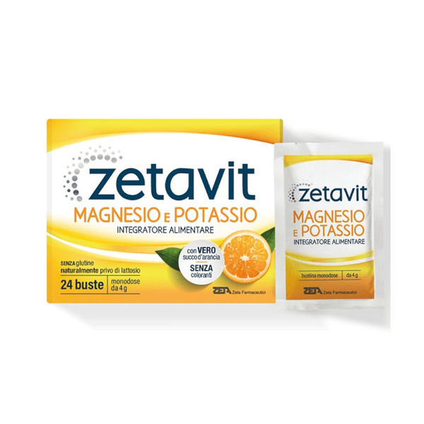 Zetavit Magnesio e Potassio Integratore Per Stanchezza e Spossatezza 24 Bustine