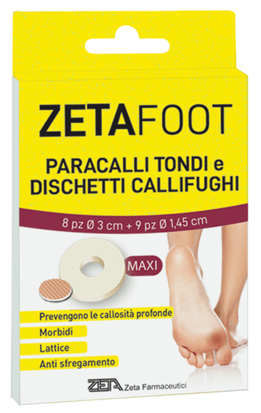 Zetafoot Paracalli Tondi per Protezione Calli 8 Pezzi + Dischetto Callifugo 9 Pezzi