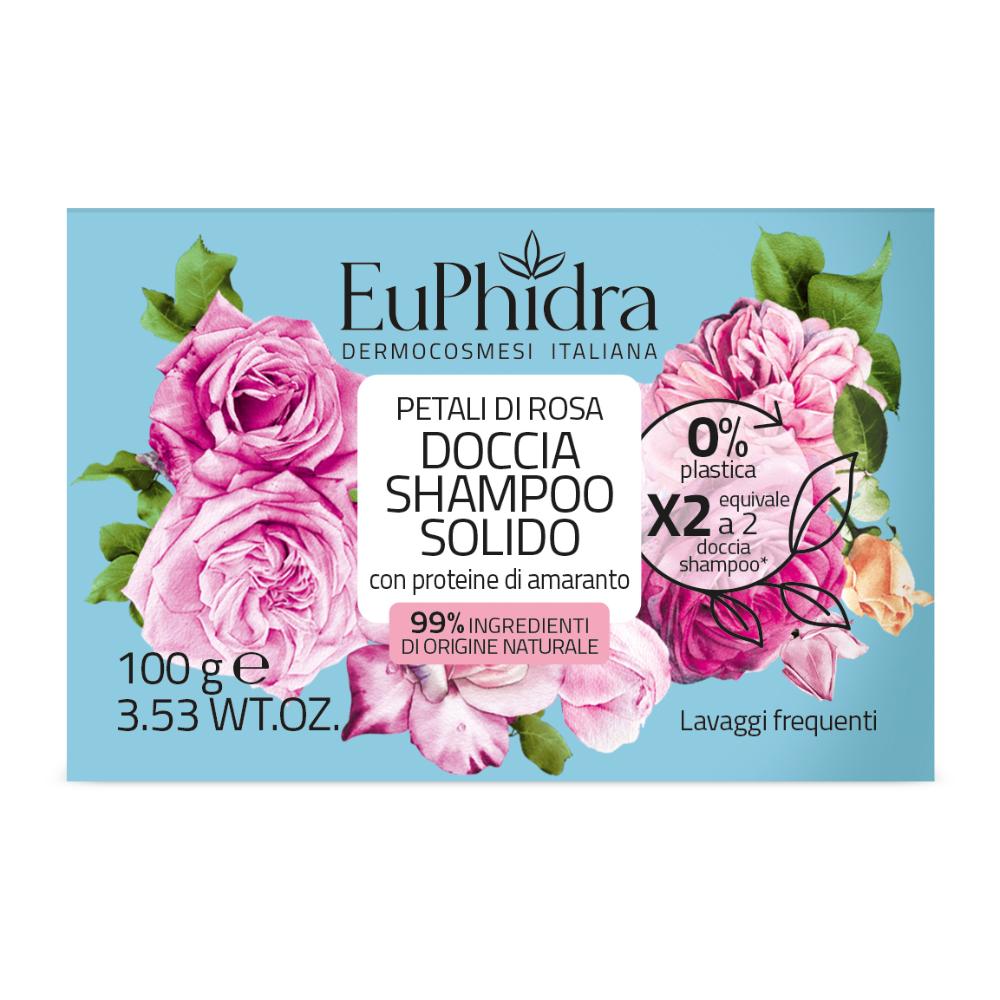 Euphidra Doccia Shampoo Solido Petali Di Rosa 100g - Doccia Shampoo Solida per Lavaggi Frequenti — confronto prezzi