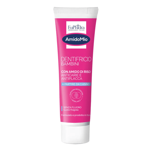 AmidoMio Dentifricio Anticarie e Antiplacca per Denti da Latte Gusto Fragola 50 ml